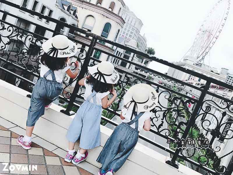 三千金母女檔訂做的親子草帽