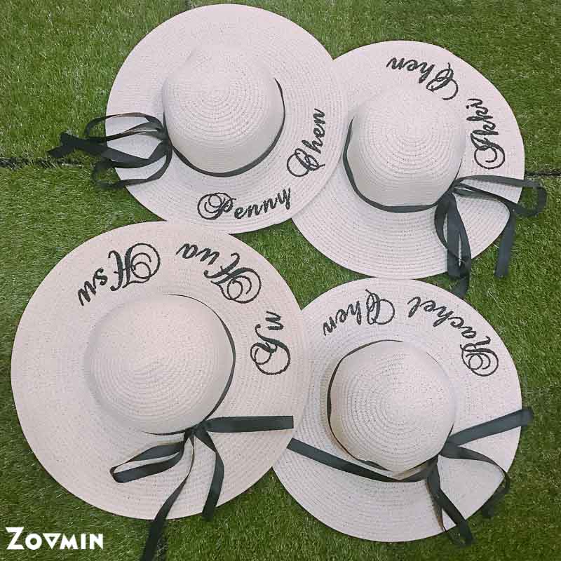 米白色客製化親子草帽