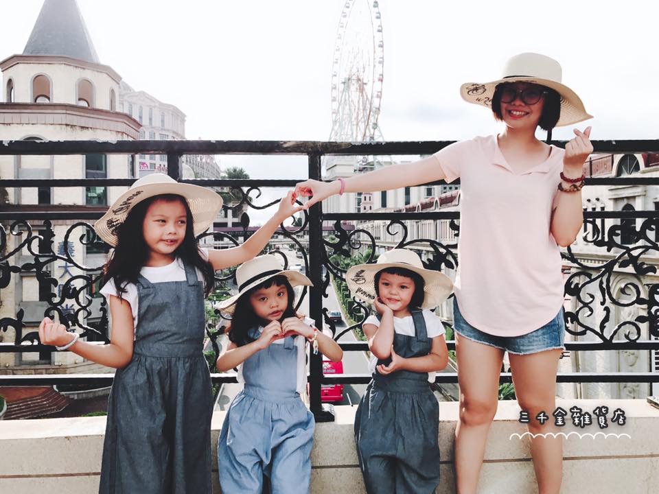 三千金母女檔訂做的親子草帽