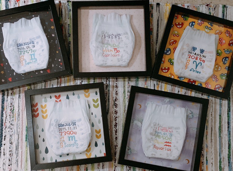 彌月禮送什麼？尿布刺繡相框